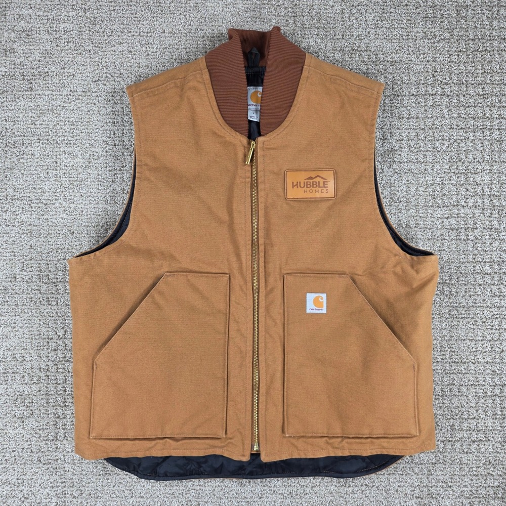 Carhartt V01-BRN Quilted Lined Duck Vest Brown Mens Size Large